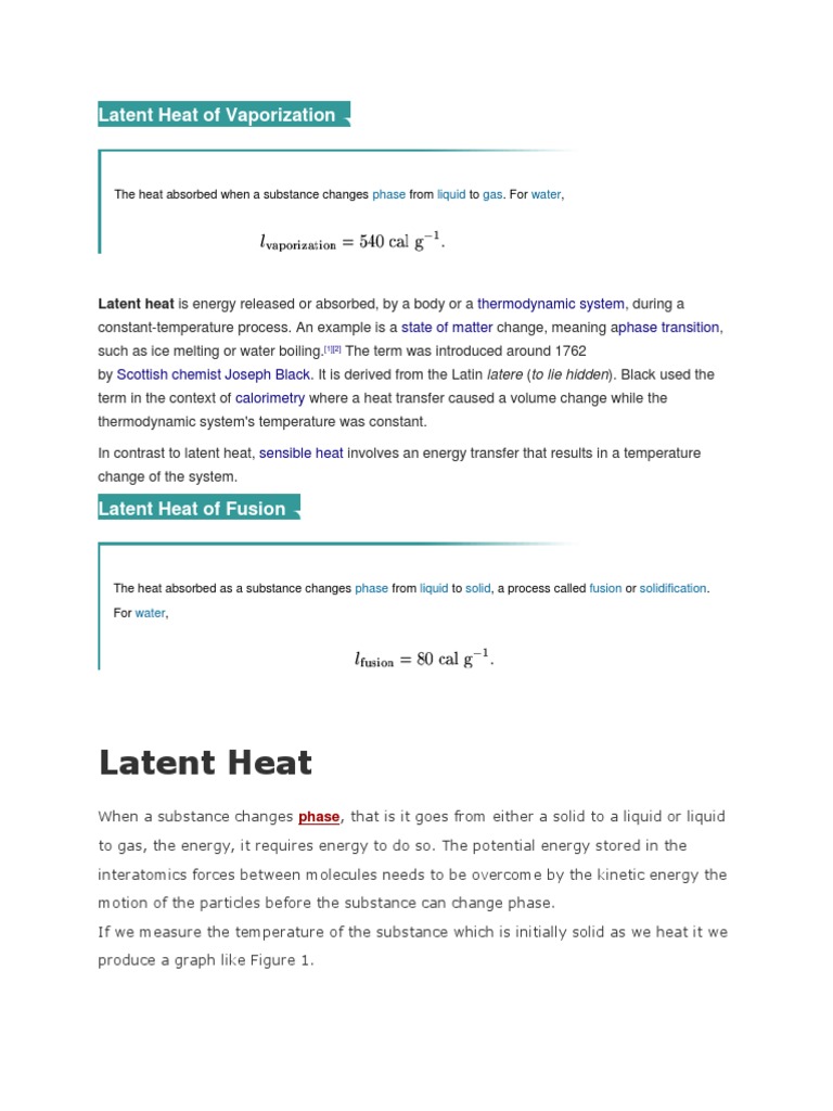Latent Heat of Vaporization | PDF | Latent Heat | Melting Point