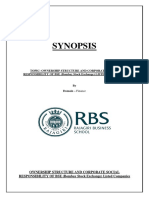 Synopsis: Topic-Ownership Structure and Corporate Social Responsibility of Bse (Bombay Stock Exchange) Listed Companies