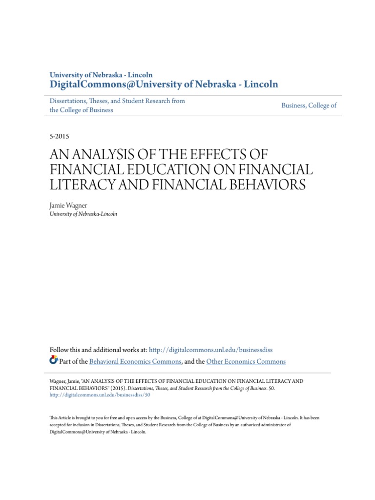Full Text | PDF | Financial Literacy | Personal Finance