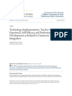 Technology Implementation: Teacher Age, Experience, Self-Efficacy, and Professional Development As Related To Classroom Technology Integration