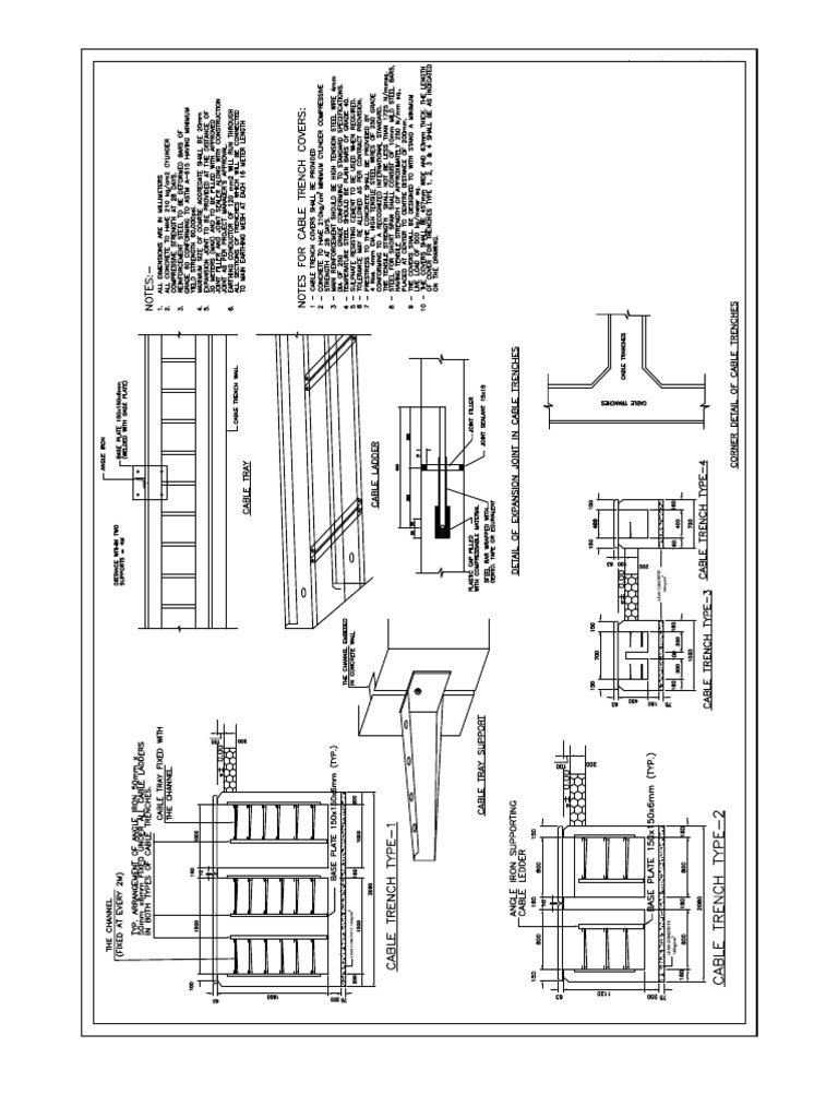 Cable Tray in Trenches For Substation PDF | PDF