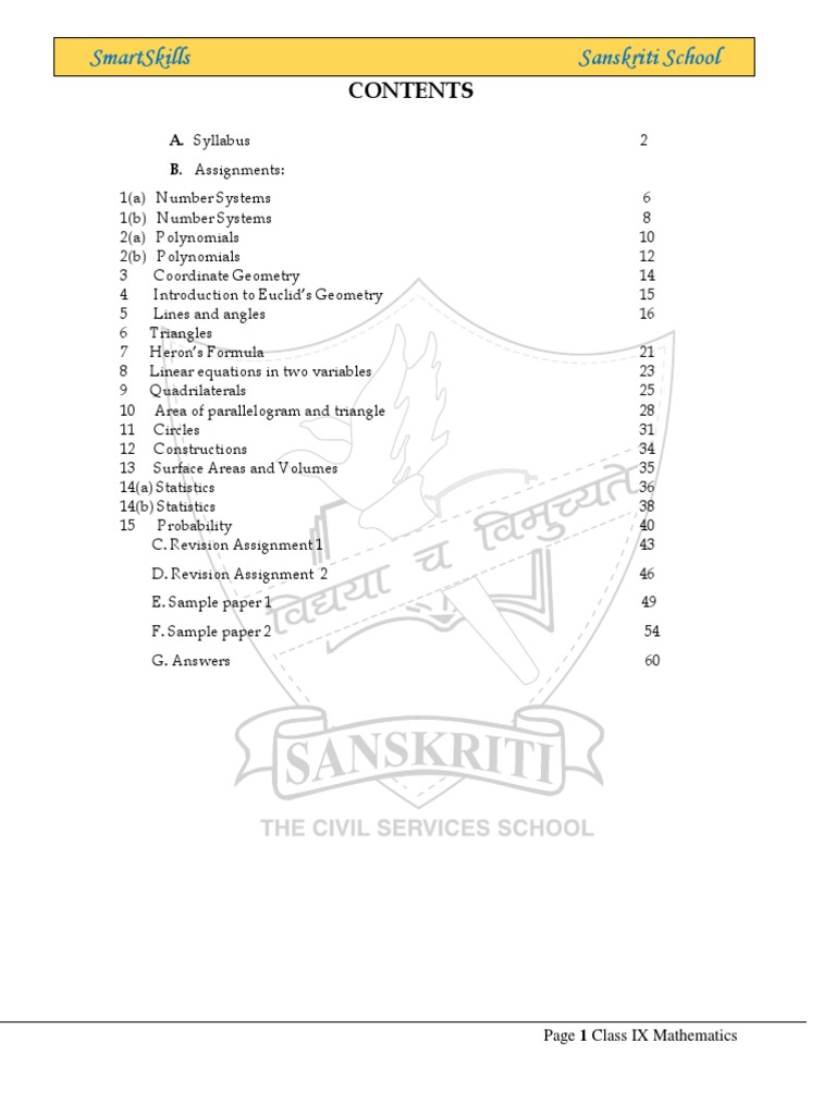 Class IX Mathematics Syllabus Overview | PDF | Triangle | Circle