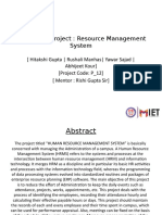 Title of The Project: Resource Management System