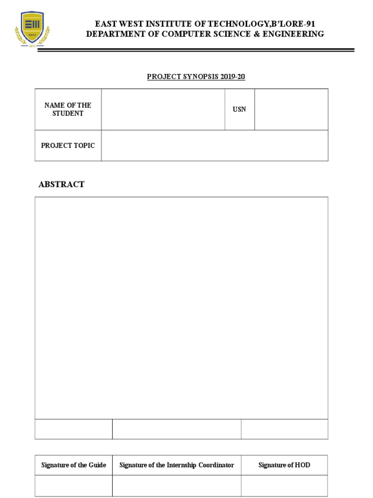 2019-20 Computer Science Project Synopsis | PDF | Science & Mathematics