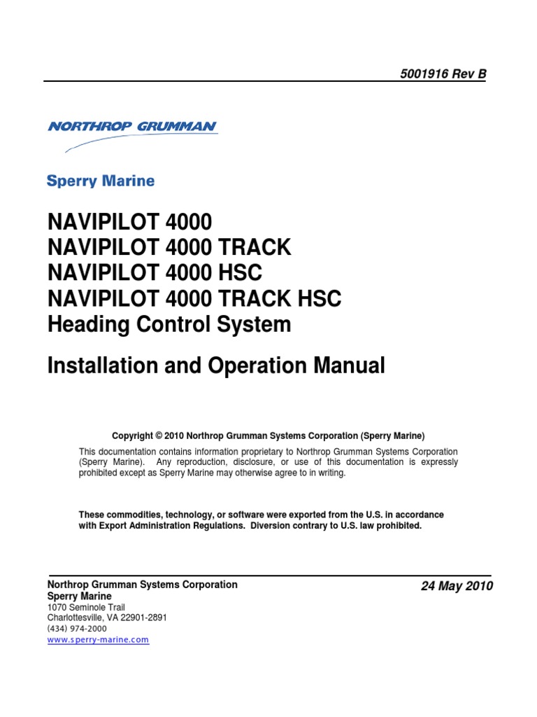 NAVIPILOT 4000-Installation and Operation Manual | PDF | Rudder ...