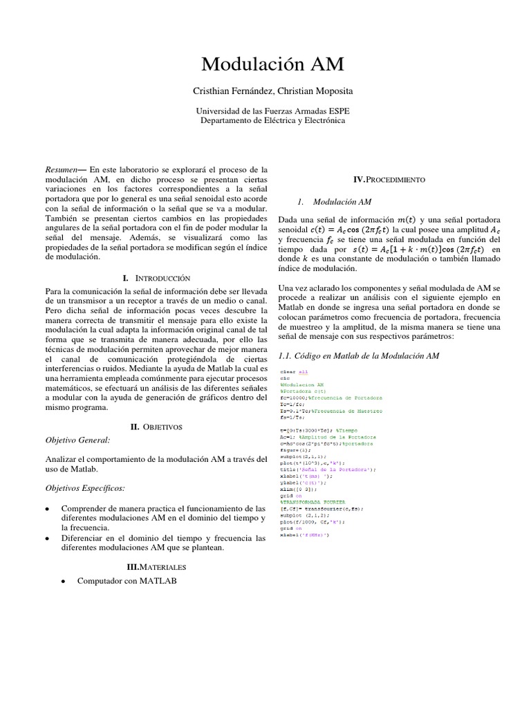 Modulacion Am | PDF | Modulación | Modulación de frecuencia
