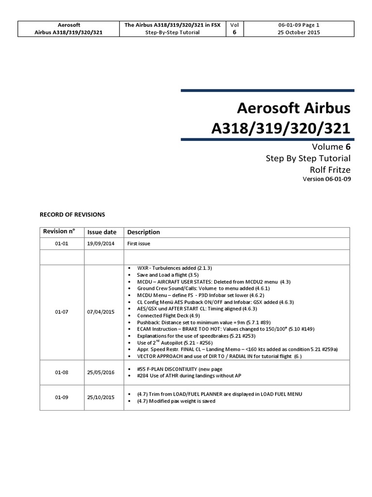 Airbus A318/319/320/321 FSX Tutorial | PDF | Aerospace Engineering ...