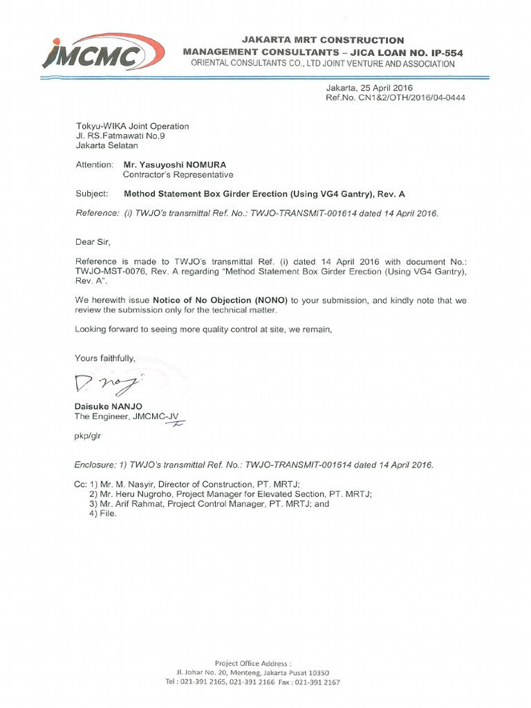 Method Statement Box Girder Erection (Using VG4 Gantry) Rev.a - NONO ...