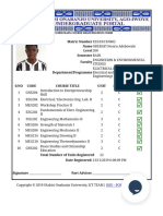 2019/2020 Rain Course Registration Form: Oou - Portal Oou-Ict