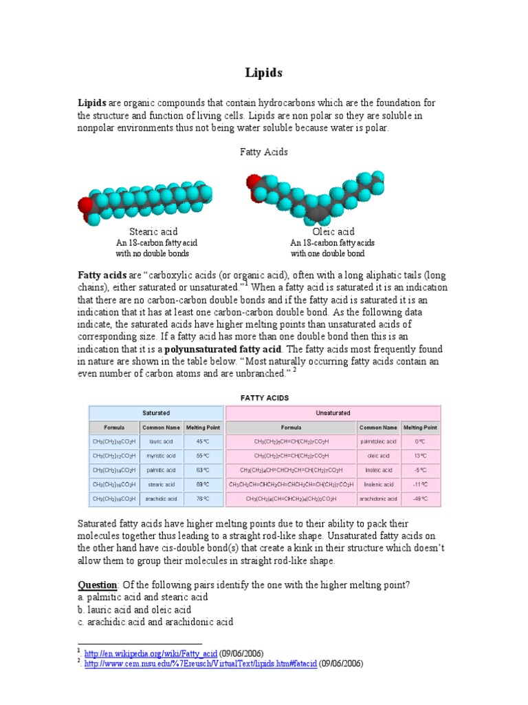 Notes 14C Lipids PDF | PDF | Triglyceride | Fatty Acid