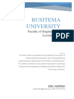Busitema University: Faculty of Engineering - Lecture Notes