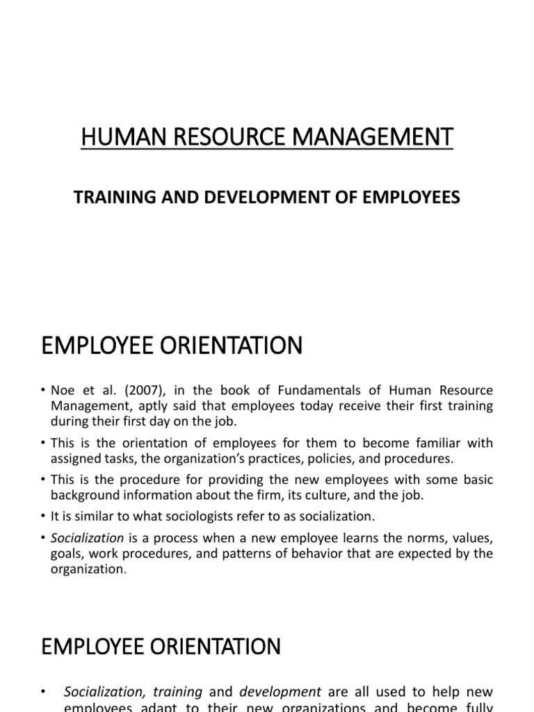 Employee Orientation and Training Guide | PDF | Socialization ...