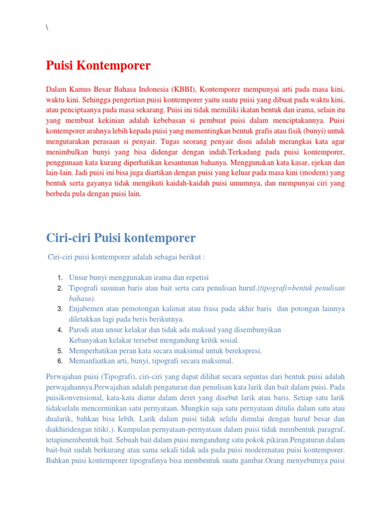 Puisi Kontemporer