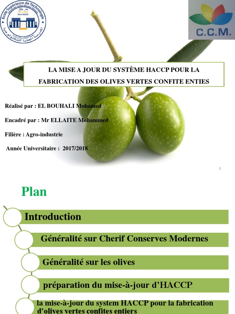 Mise à jour HACCP pour olives confites | PDF | Analyse des dangers et ...