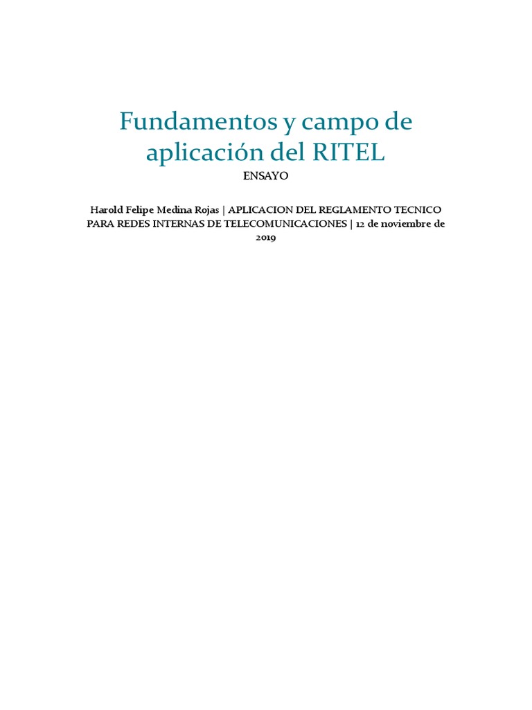 RITEL: Normas para Redes de Telecomunicaciones | PDF | Telecomunicación ...