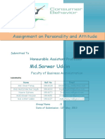 MD - Sarwar Uddin: Assignment On Personality and Attitude