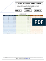 ALL INDIA INTERNAL TEST SERIES ANSWER KEY