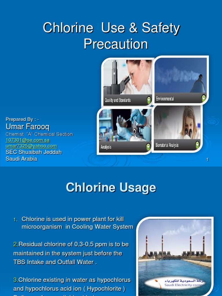 Chlorine Use & Safety Precautions for Working with Chlorine Gas PDF