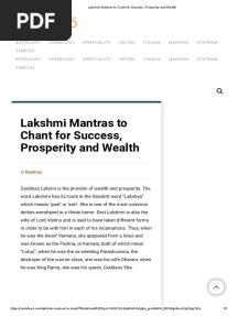 Lakshmi Mantras To Chant For Success, Prosperity and Wealth