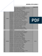 Jadwal Ipe Klinik 2016