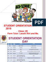 Student Orientation Day 2019: Class: 2D Form Tutor: Laoshi Rini and Ms. Lucia