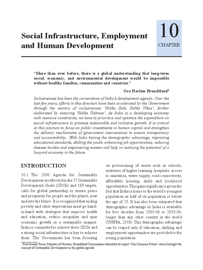 India's Social Infrastructure & SDGs | PDF | Human Development Index ...