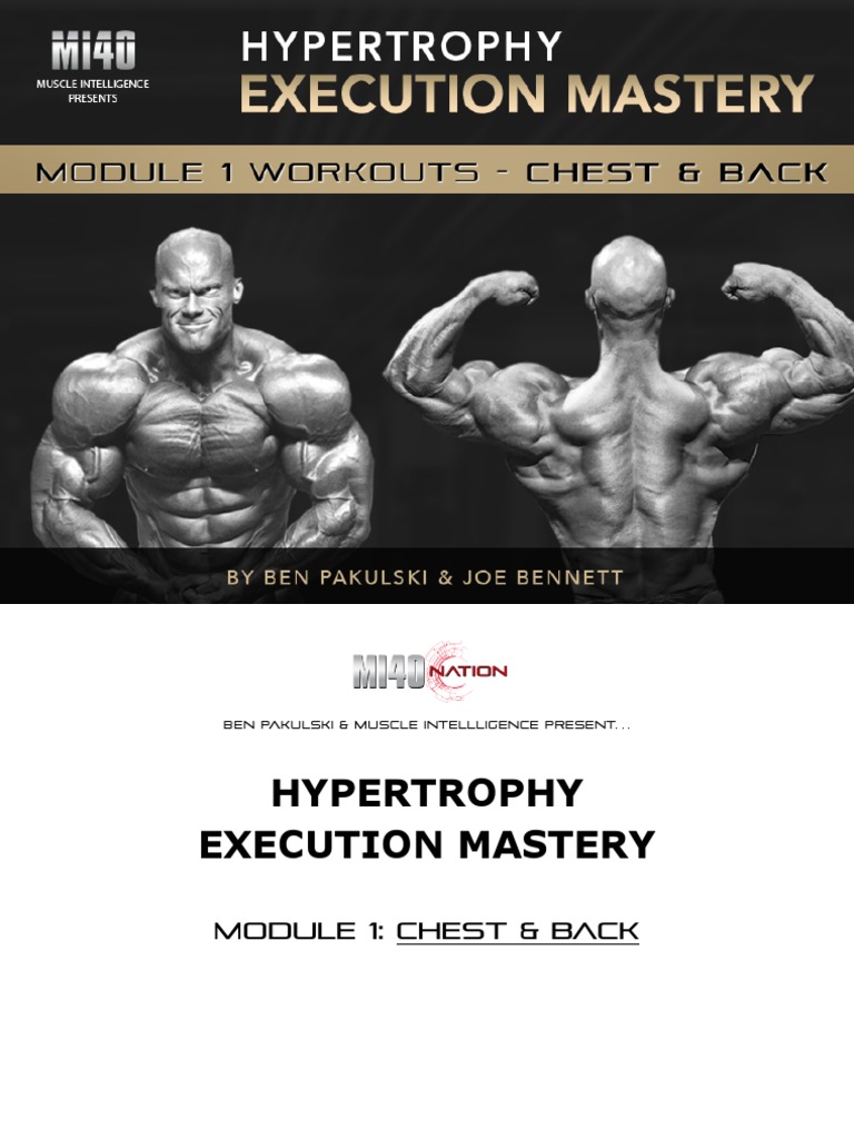 Hypertrophy Execution Mastery Module 1 Workouts Chest Back PDF