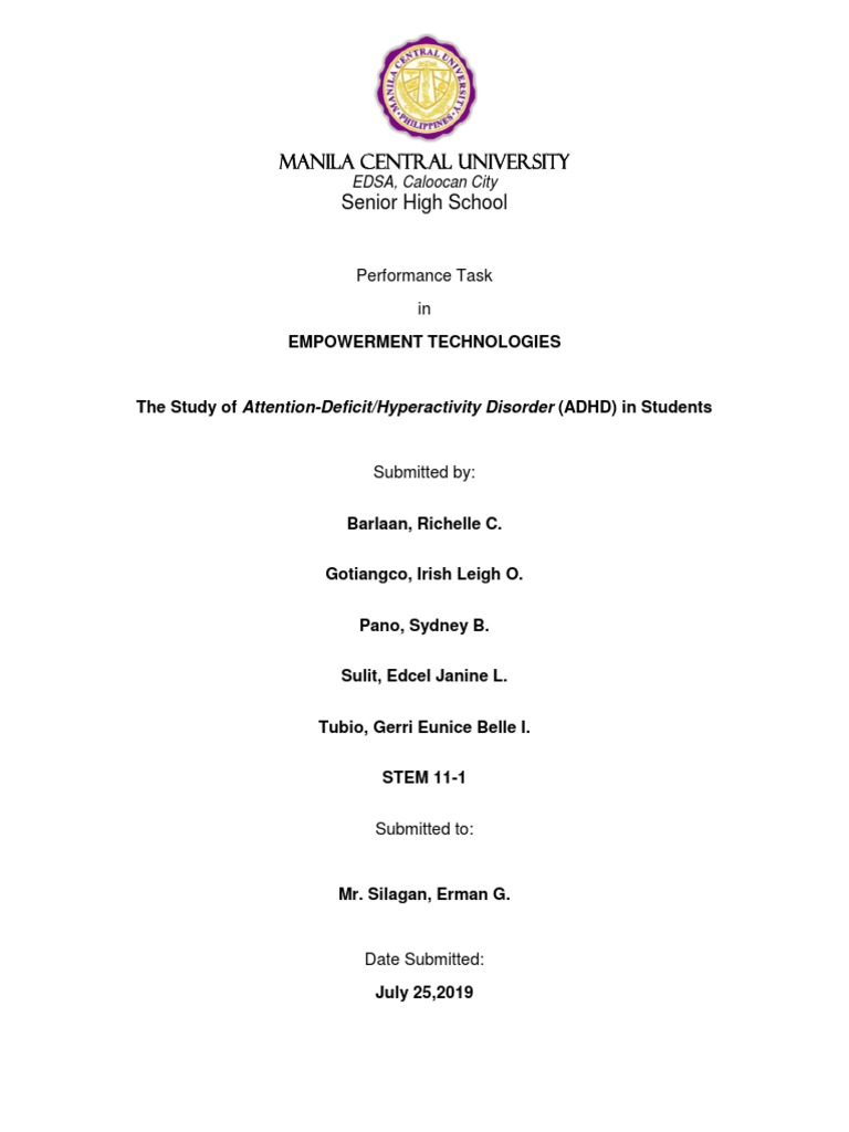 PETA Research Paper Template | PDF | Attention Deficit Hyperactivity ...