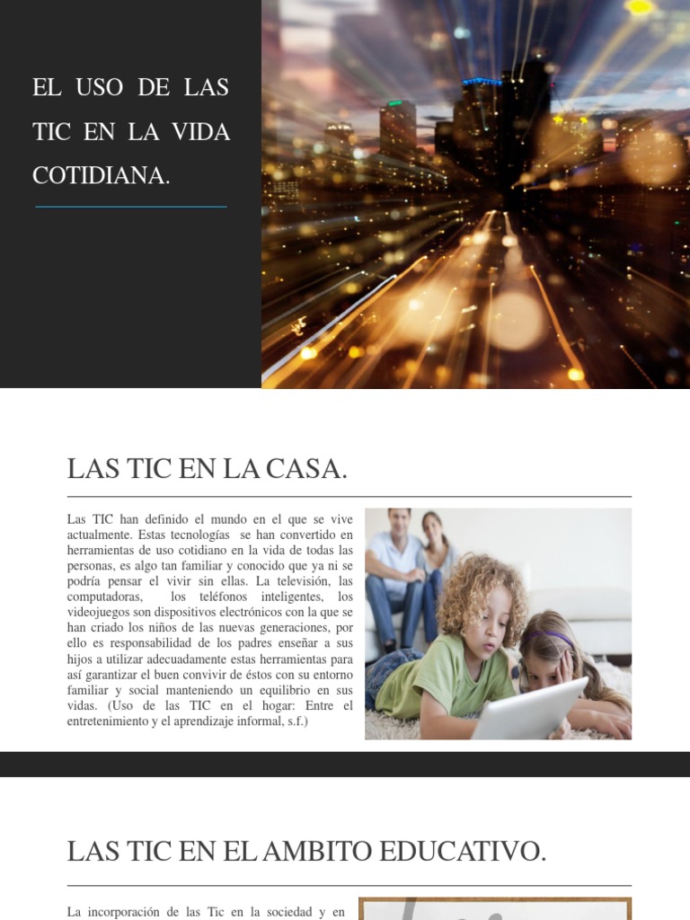 Uso de las TIC en la vida cotidiana | PDF | Tecnología de información y ...