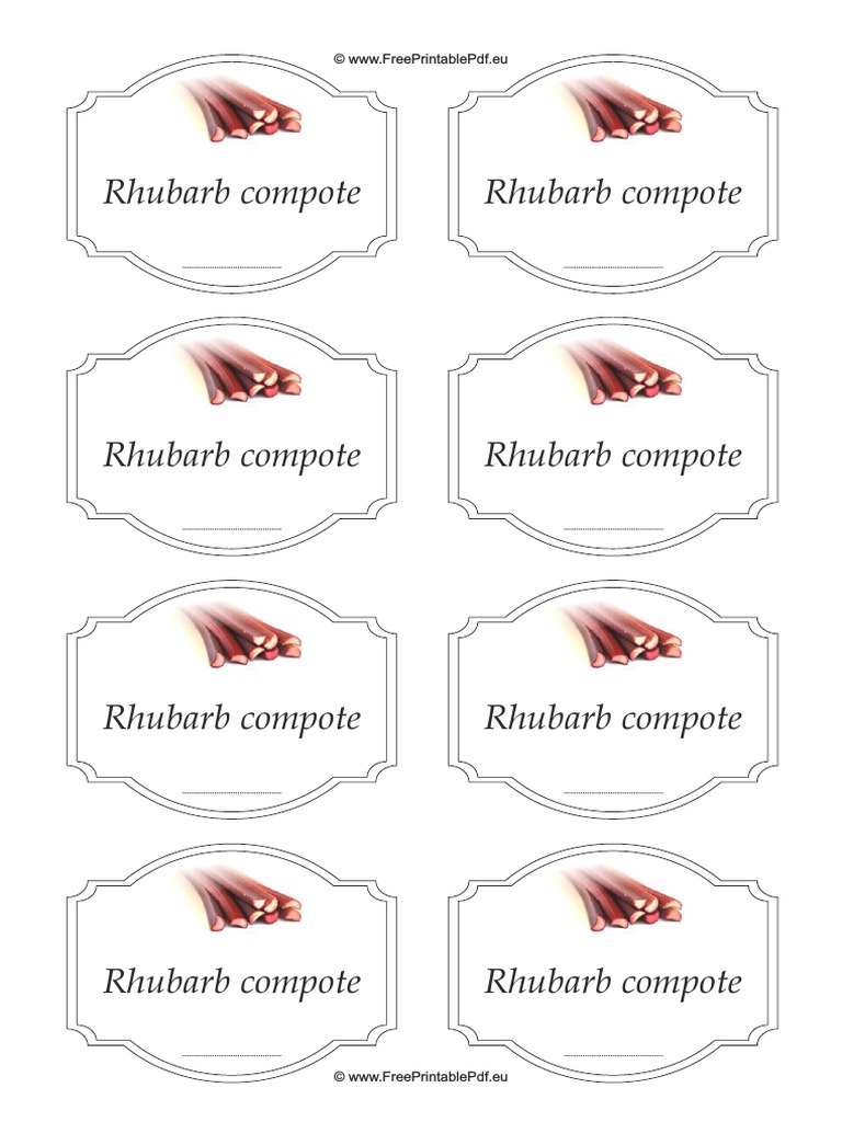 Rubarb Compote Label | PDF | Edible Plants | Vegetables