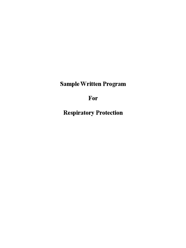 Sample Written Program For Respiratory Protection | PDF | Occupational ...
