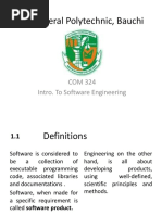 The Federal Polytechnic, Bauchi: COM 324 Intro. To Software Engineering