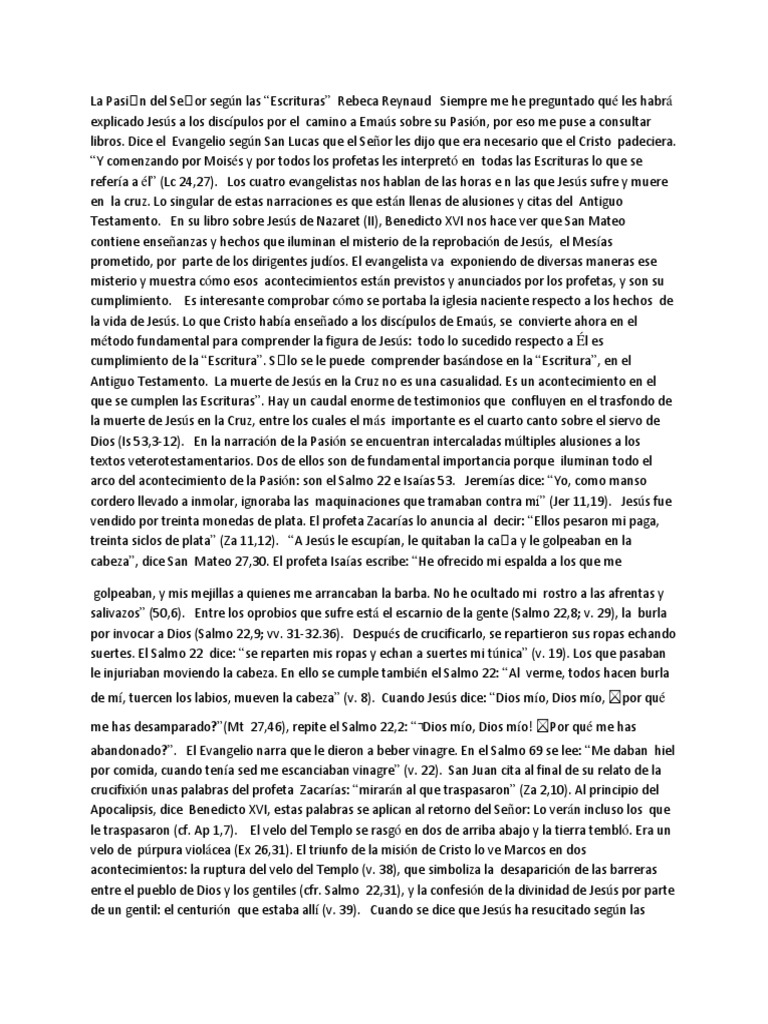 La Pasion de Jesucristo, Las Escrituras | PDF | Biblia | Jesús