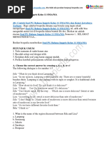 40+ Contoh Soal PG Bahasa Inggris Kelas 11 SMA MA Dan Kunci Jawabnya
