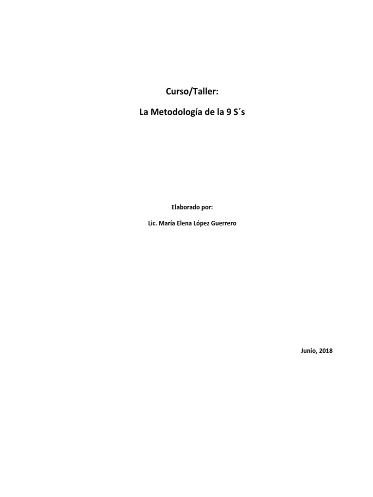 Metodologia de Las 9s | PDF | Gestión de la calidad | Calidad (comercial)