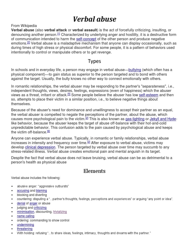 Understanding Verbal Abuse Dynamics | PDF | Aggression | Injustice