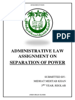 Separation of Power: Administrative Law Assignment
