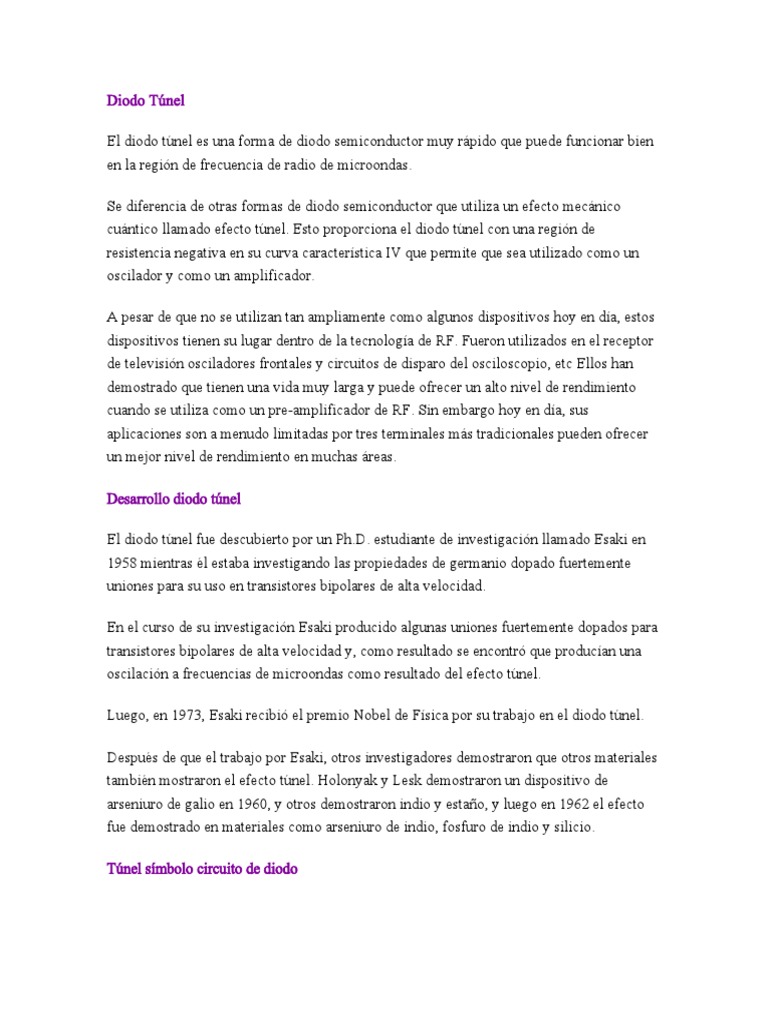 Diodo Túnel PDF Diodo Transistor