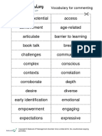 Vocabulary For Commenting: CPD Materials From Babcock LDP