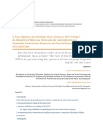 Uma Hipótese de Defendant Class Action No CPC (Inter.) O Papel Do Ministério Público Na Efetivação Do Contraditório Nas