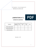 Ficha de Informe 2 Laboratorio de Albañileria.