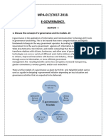 MPA-017/2017-2018. E-Governance.: Section - I 1. Discuss The Concept of E-Governance and Its Models. 10