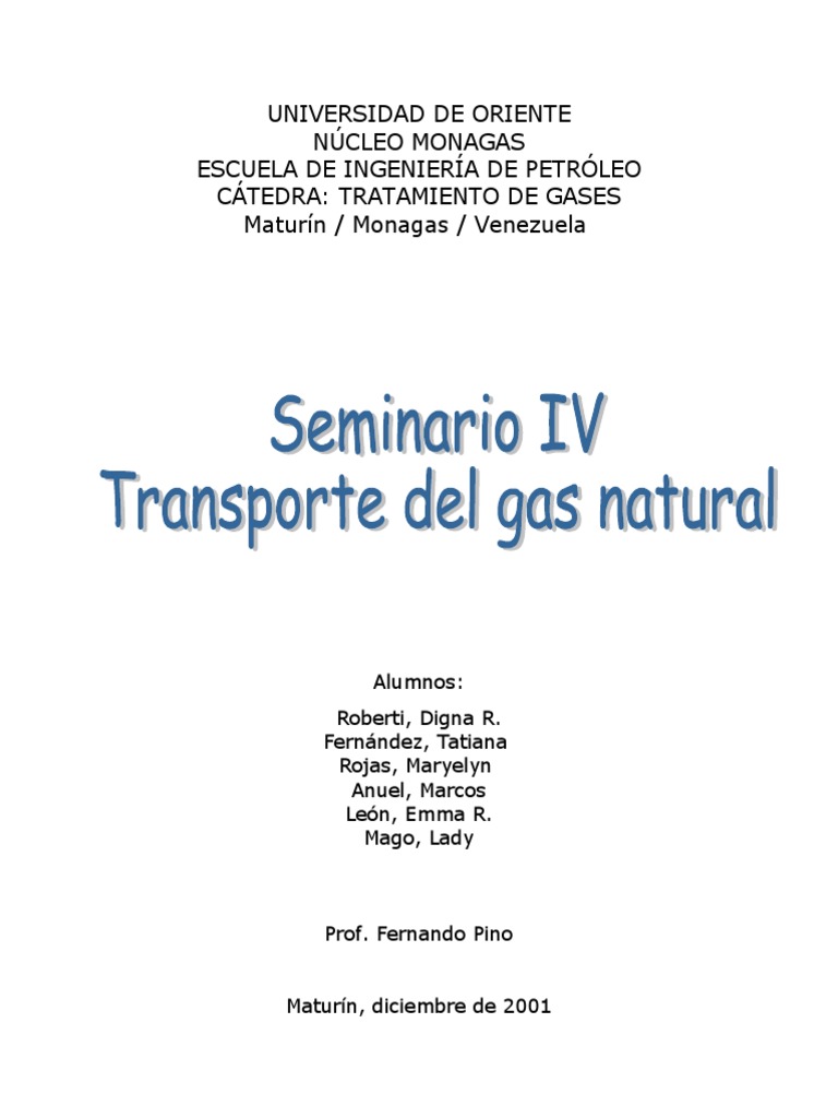 Transporte Del Gas Natural | PDF | Gases | Tubería (transporte de fluidos)