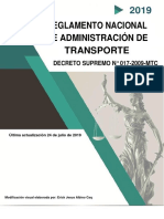 Reglamento Nacional de Administración de Transporte: Decreto Supremo #017-2009-Mtc