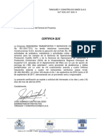 Certificado de Experiencia Contractual CDS