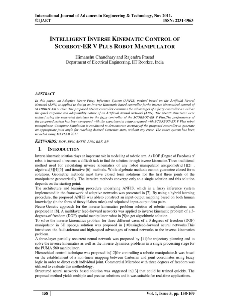 Intelligent Inverse Kinematic Control of PDF | PDF | Artificial Neural ...