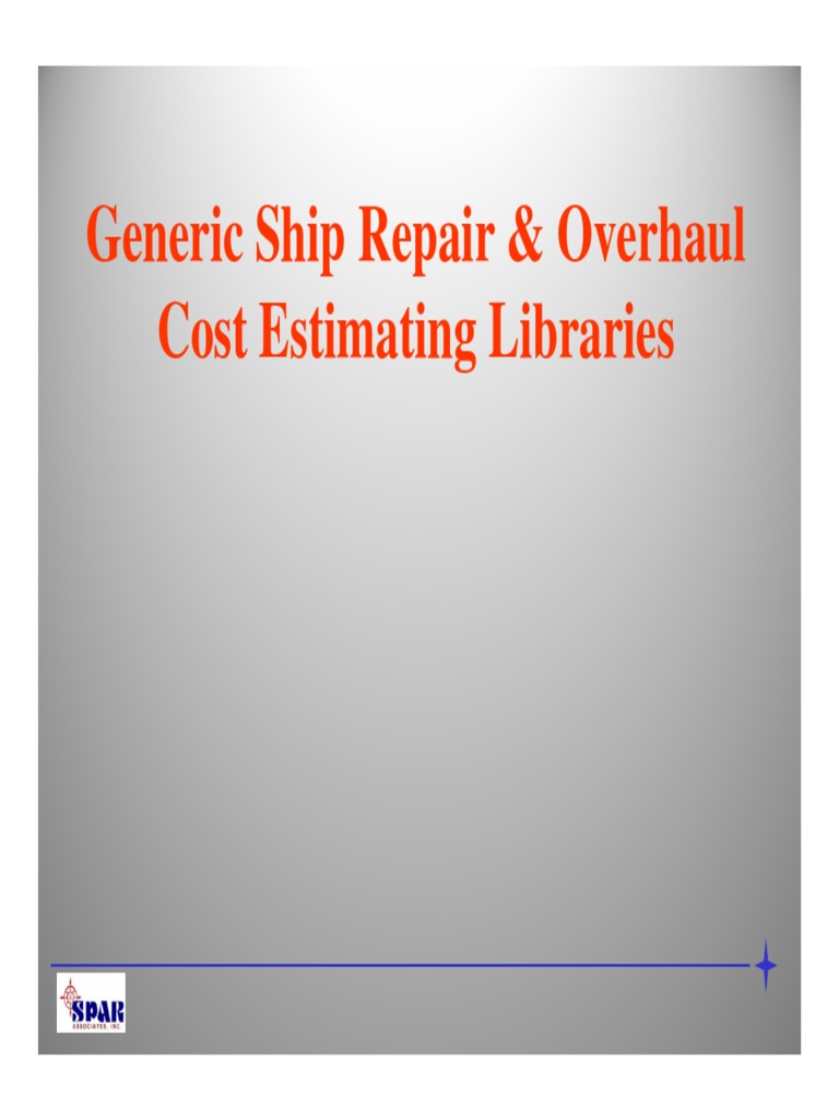 Generic Ship Repair Cost Estimating Libraries PDF PDF Shipyard Pipe (Fluid Conveyance)