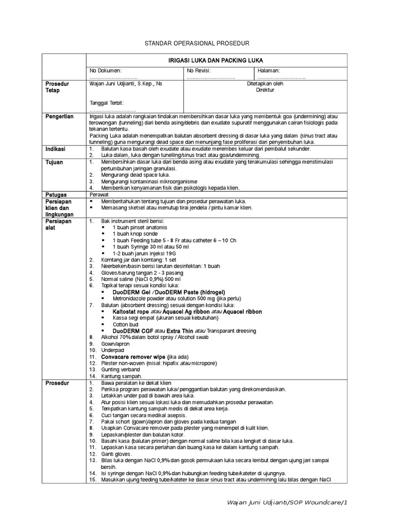 SOP Woundcare | PDF