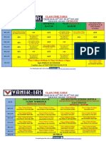 VM-9/VM8 Batch Optional Batch VE-8/ Batch: Class Time Table