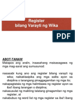 Register Bilang Barayti NG Wika